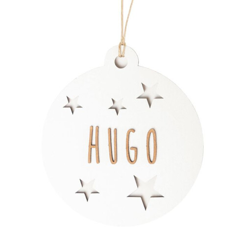 Vintiun - Customizable White Wood Christmas Bauble