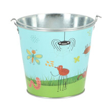 Garden Bucket - ESSCHERT DESIGN - Insect Pattern - Blue - Metal - 18 x 16 x 15.4 cm