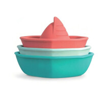Giocattolo da bagno - LITTLE L - COOL KIDS PROJECT - Silicone alimentare - 3 barche impilabili - Senza BPA