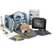 Imitatiespel - SMALL FOOT COMPANY - Dierenarts tas met konijn LEGLER - Blauw - Hout &amp; polyester - 24 stuks