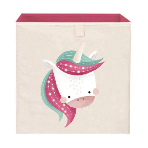 Sassi Junior - Quadratische Aufbewahrungsbox Sparkly das Einhorn