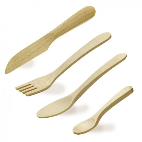 Erzi - Cubiertos de juguete de madera