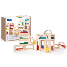 Juegos educativos - Guidecraft - 18 bloques sensoriales - 2 formas - Arena, agua, canicas - 18 piezas