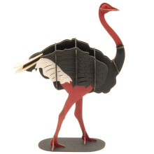 3D-papiermodel - FRIDOLIN - Struisvogel - Laser gesneden karton - 10 x 12,5 x 3,5 cm - Vanaf 8 jaar