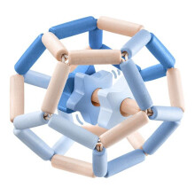 Jouet de dentition en bois naturel/bleu - SELECTA SPIELZEUG - boule de poing et de dentition - pour bébé garçon