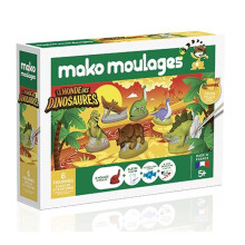 Attività creative - MAKO MOULAGES - Mondo dei dinosauri - 6 stampi - Gesso 800 g - Colori inclusi