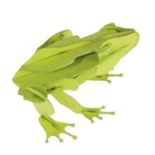 3D-papiermodel - FRIDOLIN - Groene kikker - Laser gesneden - Karton - 6 x 4,8 x 7 cm - Vanaf 8 jaar