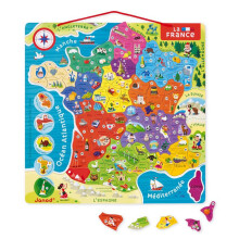 Puzzel Frankrijk Magnetisch 93 stuks (hout) - JANOD - Nieuwe regio's 2016 - Vanaf 7 jaar