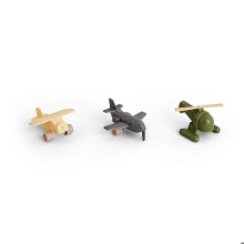 Speelgoed - Viking Toys - 3 bioplastic vliegtuigen - 7 cm - Ecoresponsabel - Mix