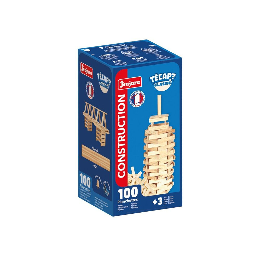 Photos - Construction Toy Wooden Planks - JEUJURA - Tecap Classic - 100 pieces - Natural wood - Made in France