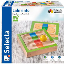Pallorata - SELECTA - Labyrintti - Massiivipuuta - 12 palikkaa - 1 pallo