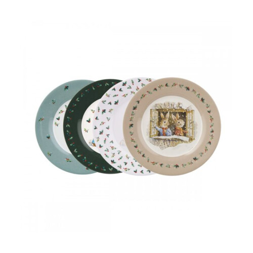 Set De 4 Assiettes Dessert Pierre Lapin Noel