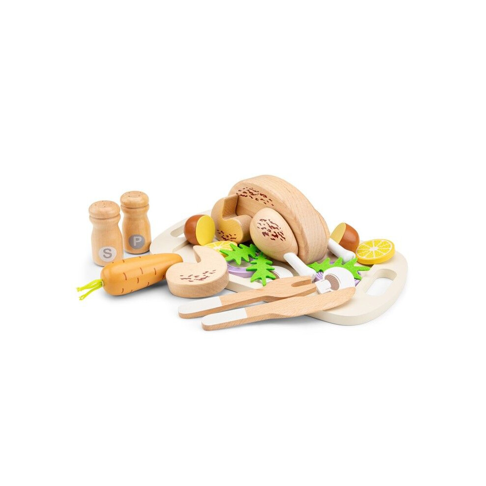 Photos - Role Playing Toy New Classic Toys Imitation Toy -  - Roast Chicken - FSC Certified Wood - Cuttable into 5 Pieces - 22 Pieces 