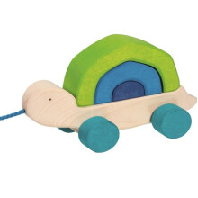 Pull-along toy - GOKI - Trekking animal Turtle - Green - For children 12 months and older - Indoor