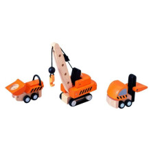 Jouet - PLAN TOYS - Véhicules De Construction - Lot de 3 véhicules - Mixte - A partir de 3 ans