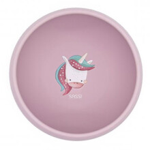 Sassi Junior | Sassi Junior | Bol en silicone avec ventouse Animaux Rose - 115 x 115 cm LICORNE
