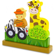 Puinen magneettipuzzle Eläintarha - Ulysse Couleurs d'Enfance - alle 100 kappaletta - alkaen 10 kuukaudesta