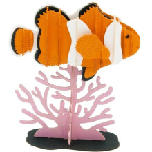 3D-papiermodel - FRIDOLIN - Clownvis - Laser gesneden karton - 8,5 x 9 x 5 cm - Vanaf 8 jaar