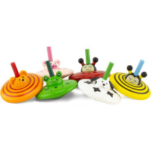 Draaitop - Ulysses - Set van 6 dieren draaitoppen - Van hout - Voor kinderen vanaf 6 jaar - Unisex