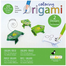 Kit Origami - Fridolin - Grenouille - 20 Feuilles - 15x15 cm - Pour Enfants Ă partir de 6 ans