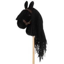 Poni-tikku - BYASTRUP - Musta hevonen - 68 cm - 3–8-vuotiaille lapsille - Puuta