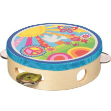 Strumento musicale - GOKI - Tamburino Flower Power - 14,5 cm - Bambino - Unisex