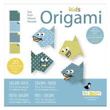 Kit Origami - Fridolin - Poisson - 20 Feuilles - 4 Motifs - Pour Enfants Ă Partir de 6 Ans