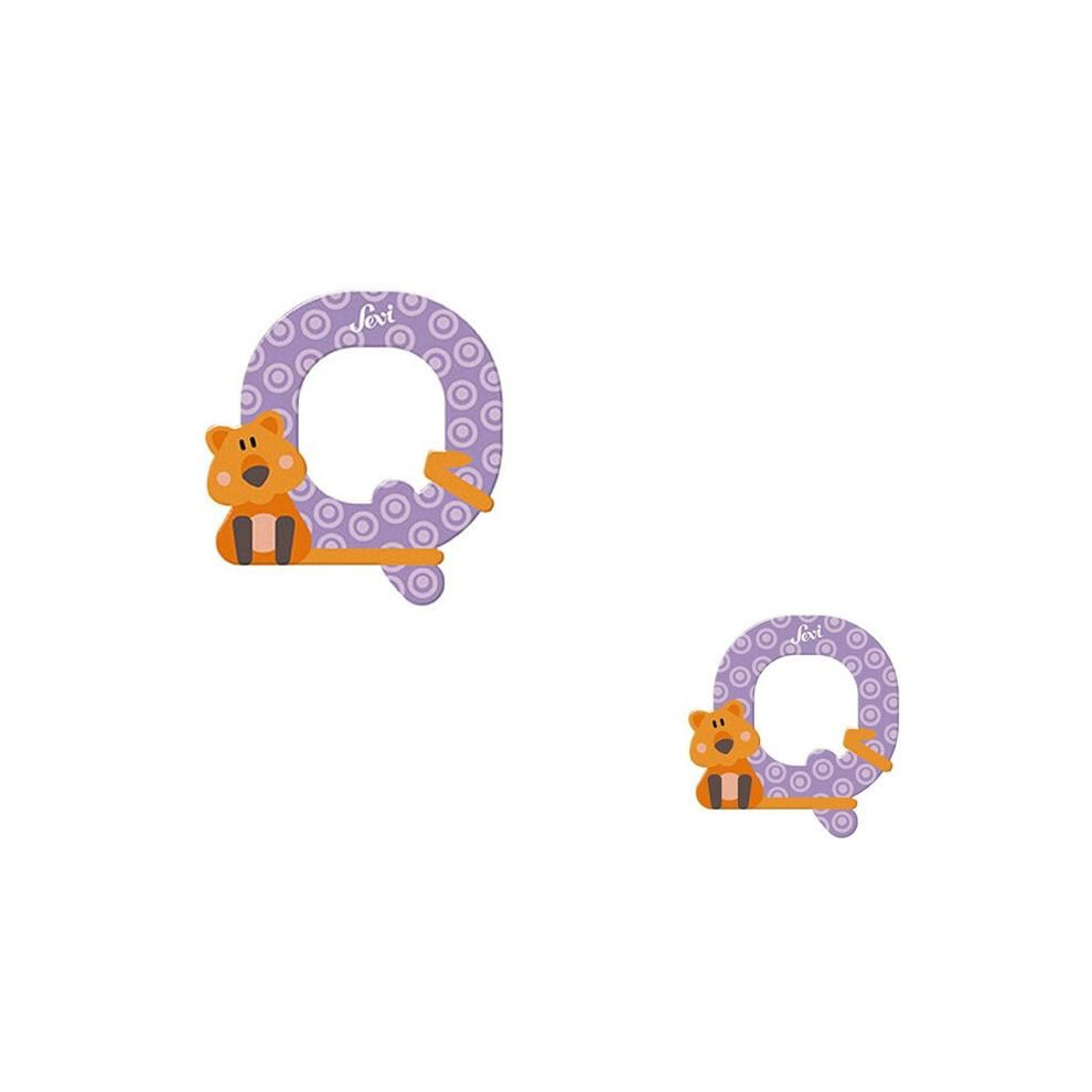 Wooden Letter - Sevi - Q - 10 Cm - Wall Decoration - Random Color 8003444830174