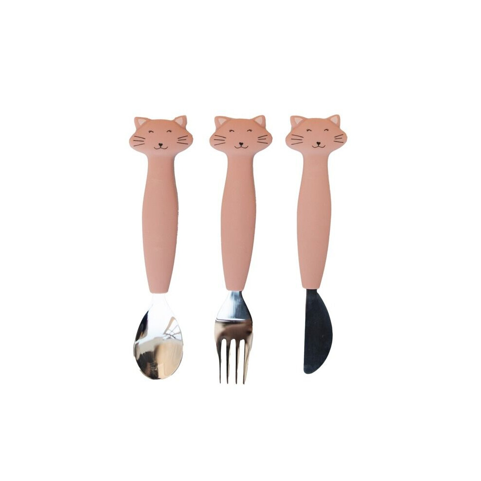 Trixie - 3-Piece Silicone Cutlery Set Mrs Cat