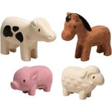 Figuras da fazenda - Plan Toys - 4 animais incluídos - A partir de 12 meses