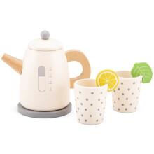 Dinette - NEW CLASSIC TOYS - Wooden kettle - Realistic appearance - 7 pieces - For children aged 3 to 6 years