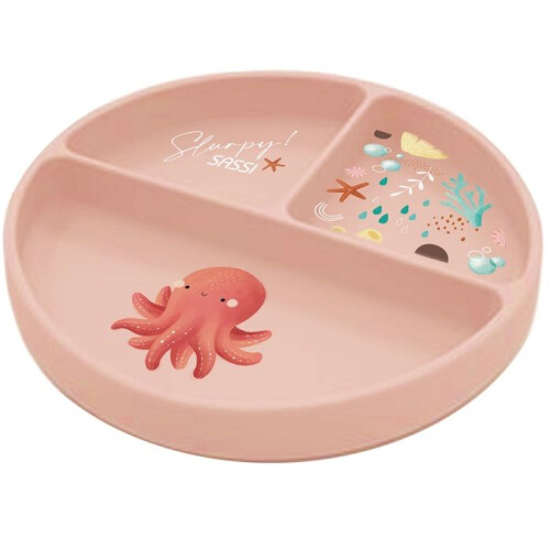 Sassi Junior - Assiette en silicone Slurpy la pieuvre