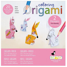 Origami-set - Fridolin - Jänis - 20 Lehteä - 15x15 cm - Väritettävä