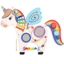 Seinäaktiivisuusnäyttö - Viga Toys - Yksisarvinen - 4 osaa - Hienomotoriikka - Leikillinen oppiminen