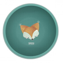 Sassi Junior | Sassi Junior | Bol en silicone avec ventouse Animaux Vert Paon - 115 x 115 cm RENARD
