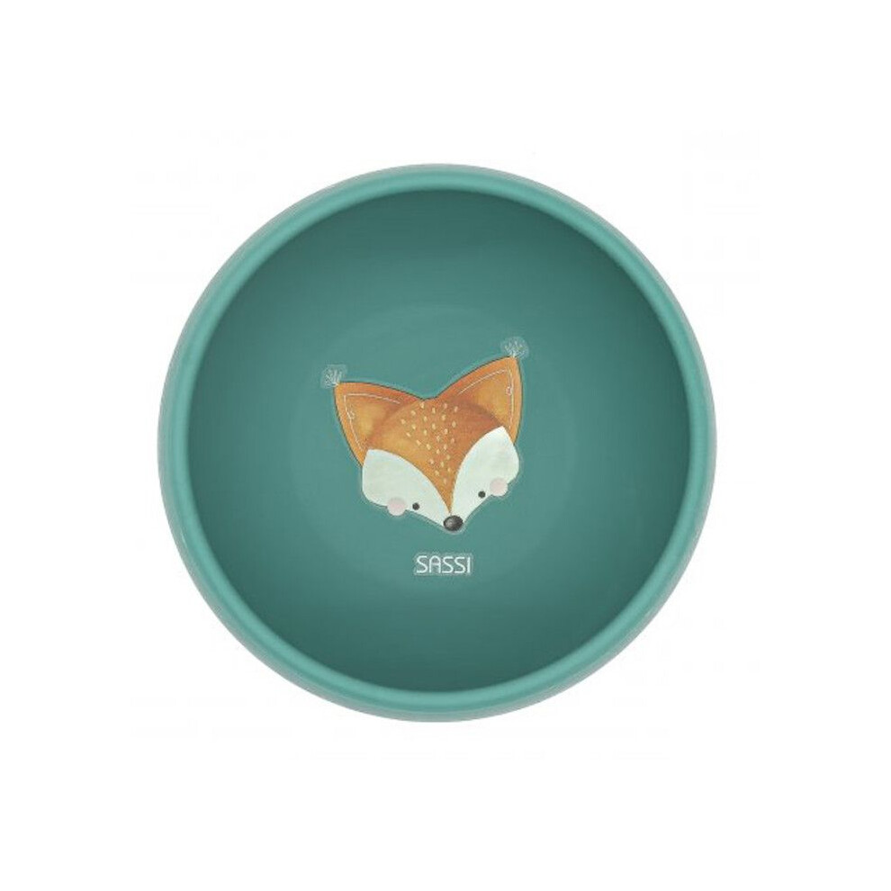 | | Silicone Bowl With Suction Cup Animals Peacock - 115 X 115 Cm Fox Green Sassi Junior