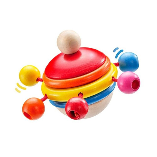 Trompo - Selecta - Rotondo junior - 7,5 cm - Madera - Rojo/Amarillo