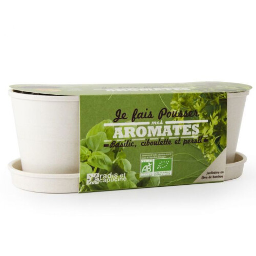 Radis et Capucine - Jardinière en bambou aromates bio