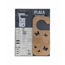 Accroche-porte - 8434373000367 - Bois peuplier - Personnalisable (lettres autocollantes) - Motif papillons