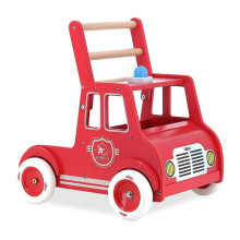 Carrinho de marcha - Vilac - Caminhão de bombeiros - Rodas de borracha - Sistema de freio - Sirene de luz giratória