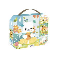 Janod Pure 4 Evolving Puzzles Box of 6 to 16 Pieces