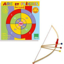 Arco infantil de madera VILAC - 3 flechas con diana integrada