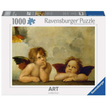 Puzzle - RAVENSBURGER - Putti, détail de la Madone Sixtine - 1000 pièces - 70 x 50 cm - Technologie Softclick
