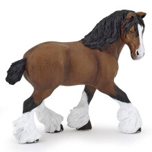 Figuriini - PAPO - Tummanruskea Shire-ori 10 cm - intohimoisille ratsastuksen keräilijöille