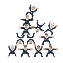 Wooden balance game with Navy sailors - Blue - Educational toys