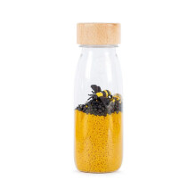 Petit Boum | Sensorische Fles Geluid Bijen - Geel - 14 x 4 cm