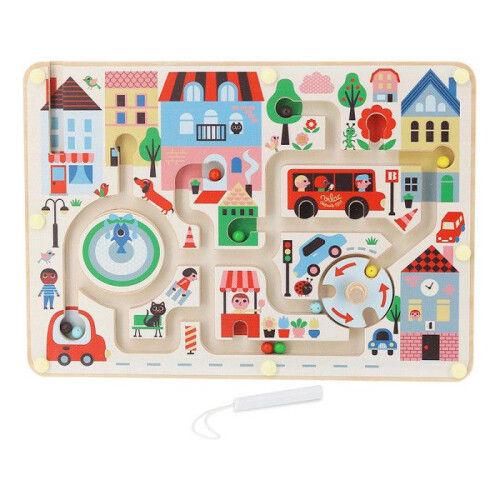 Labirinto magnético Minha pequena cidade - Multicolorido - 30 x 22 cm