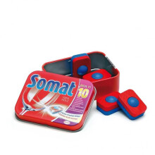 Erzi Juego de Imaginación de Madera Tienda de Abarrotes Merchandize lengüetas de Lavado de Platos Somat en una caja metálica -