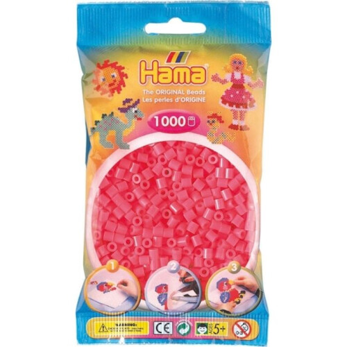 Hama Hama - 1 000 perle standard MIDI (Ø5 mm) rosso fluo