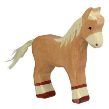 Figuriini - HOLZTIGER - 80040 - Seisova Ori - Vaaleanruskea - Käsinmaalattu Puusta